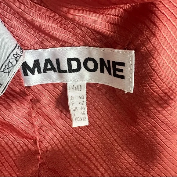 Maldone Chic Women's Wool Vintage Blend Coral Coat - 12 - Picture 6 of 11